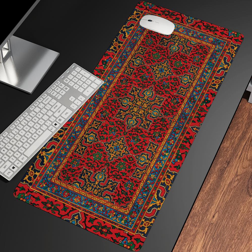 Desk Setup Red - 페르시아 러그 카펫 레드 마우스패드 스피드