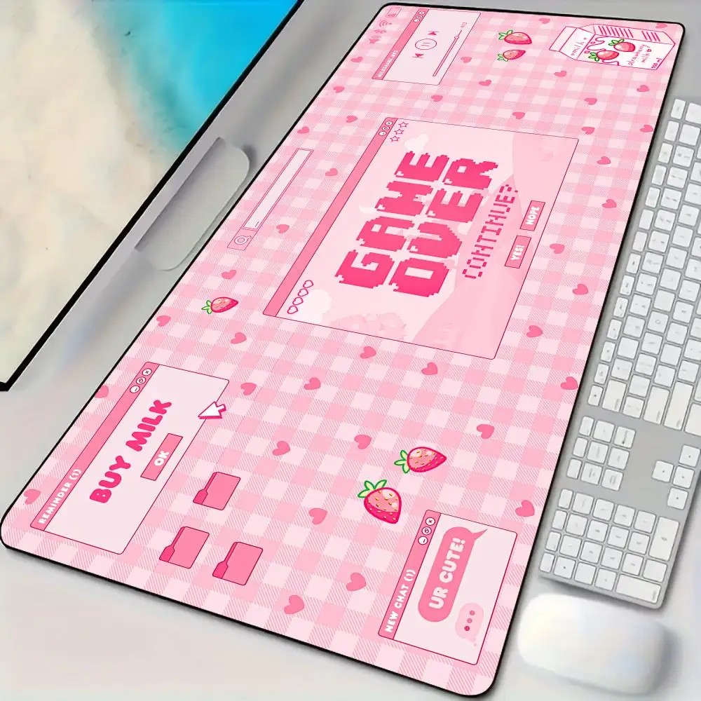 Desk Setup Pink - VIKAMA 핑크 격자무늬 GAME OVER 픽셀