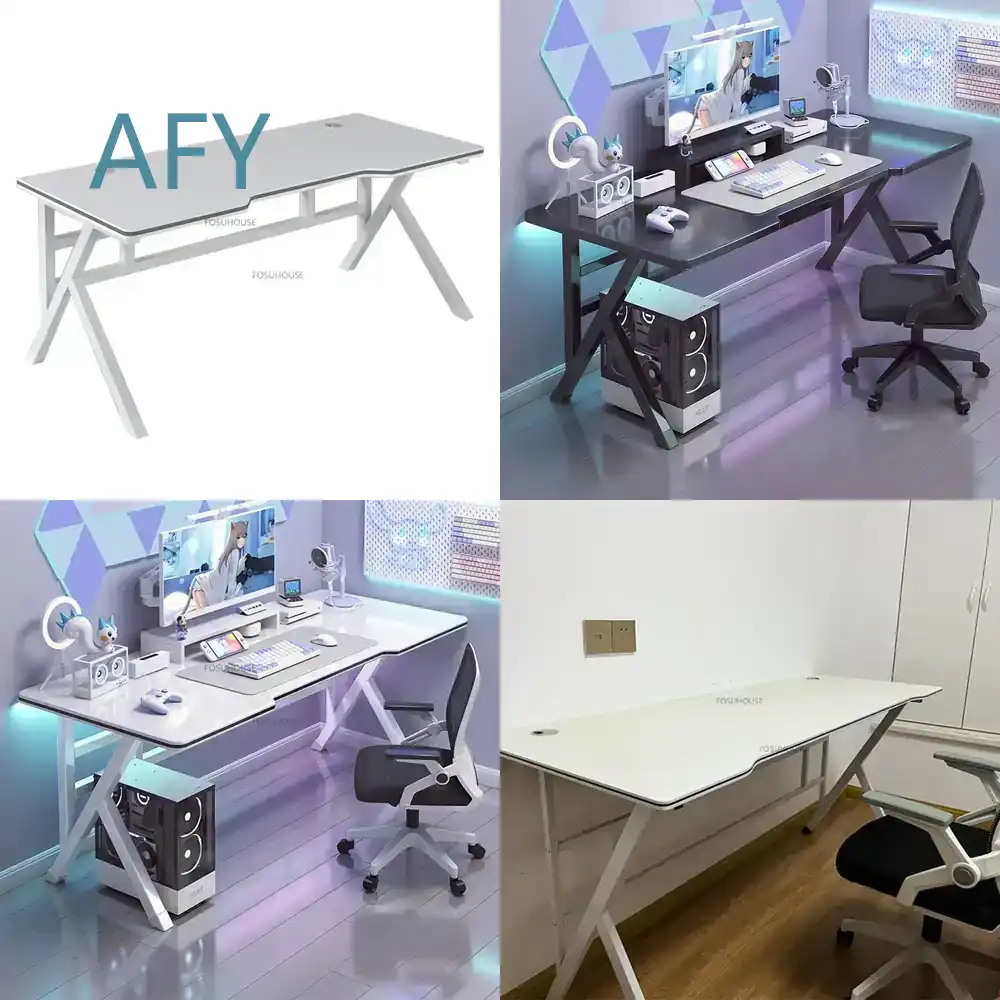 Desk Setup Simple - 북유럽 스타일 컴퓨터 책상 (홈 오피스,