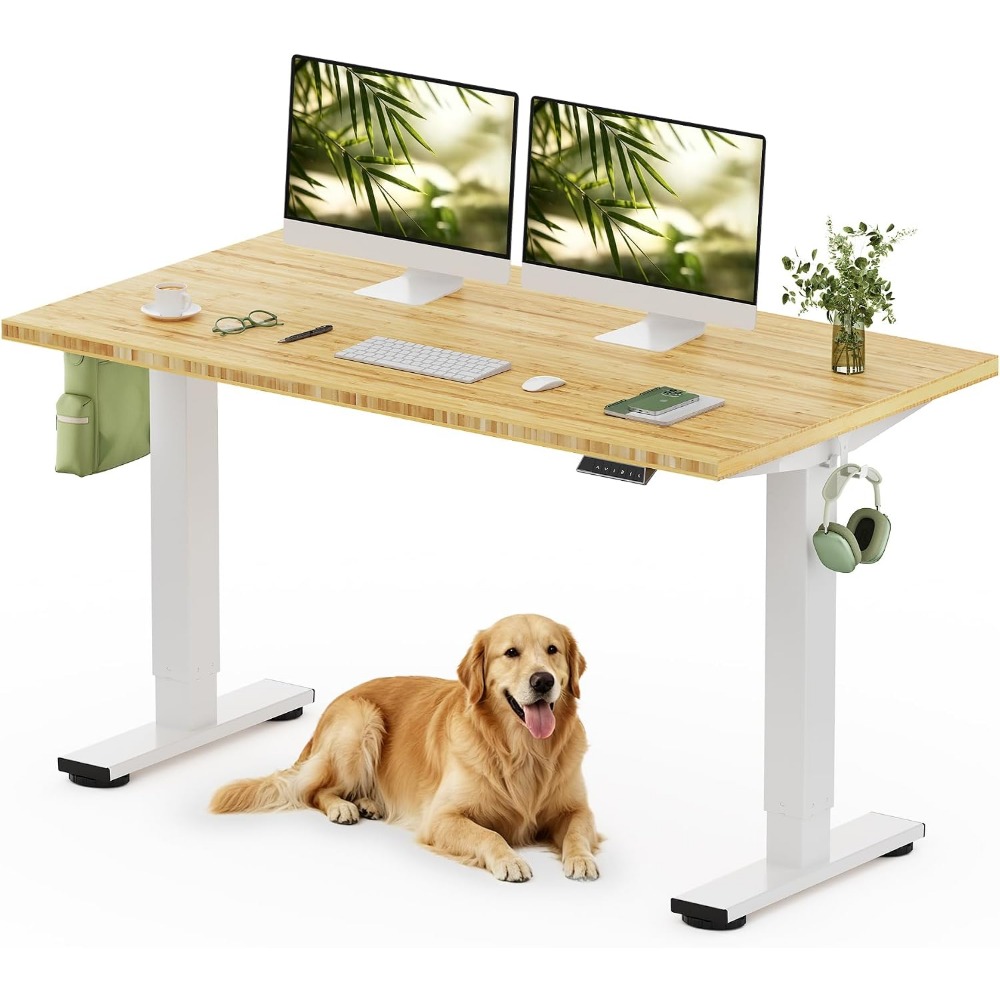 Desk Setup Nature - FLEXISPOT 55인치 x 28인치 솔리드 대나무