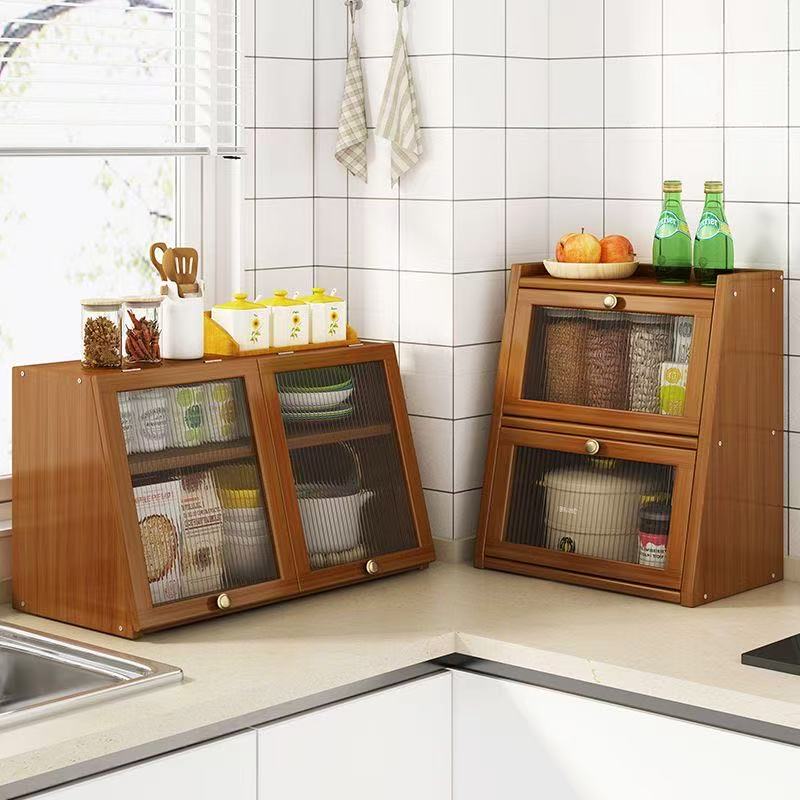 Drawer Organizer Bamboo - 아크릴 도어가 있는 대나무 주방 수납장,