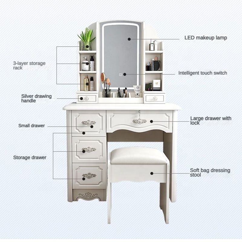여자아이들을 위한 화이트와 핑크색 모던 원목 수납형 심 - Desk Setup Simple 리뷰 및 가격