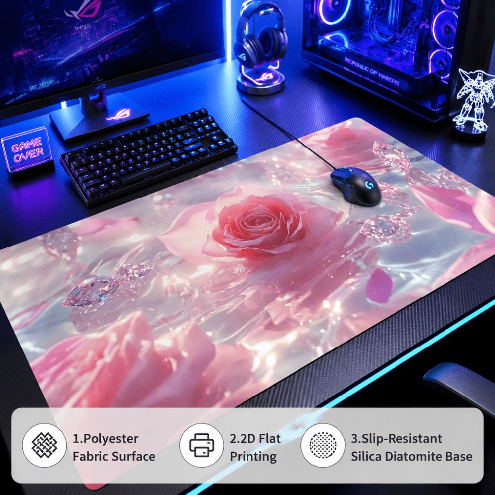 오리지널 핑크 장미 워터마크. 게이머와 사무용 사용자에 - Desk Setup Simple 리뷰 및 가격