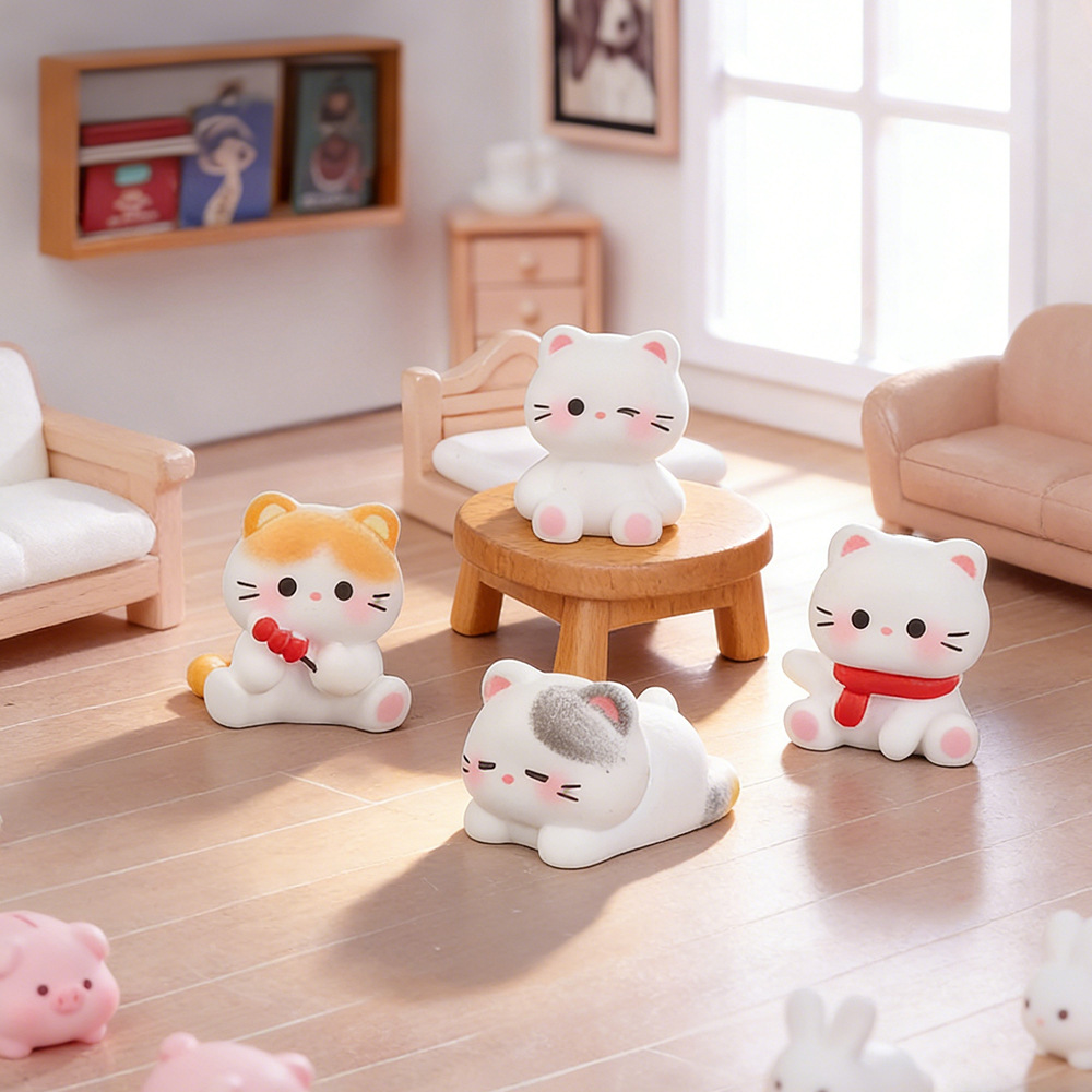 6pcs 귀여운 고양이 수지 인형 미니어처 장식품 마이 - Desk Setup Nature 리뷰 및 가격