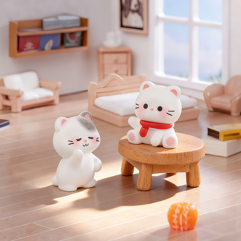 6pcs 귀여운 고양이 수지 인형 미니어처 장식품 마이 - Desk Setup Nature 리뷰 및 가격
