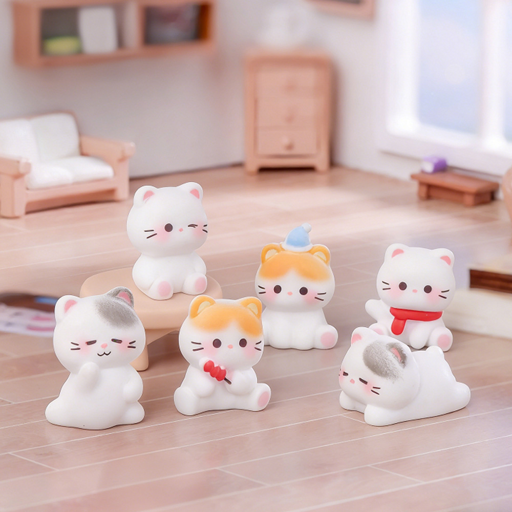 6pcs 귀여운 고양이 수지 인형 미니어처 장식품 마이 - Desk Setup Nature 리뷰 및 가격