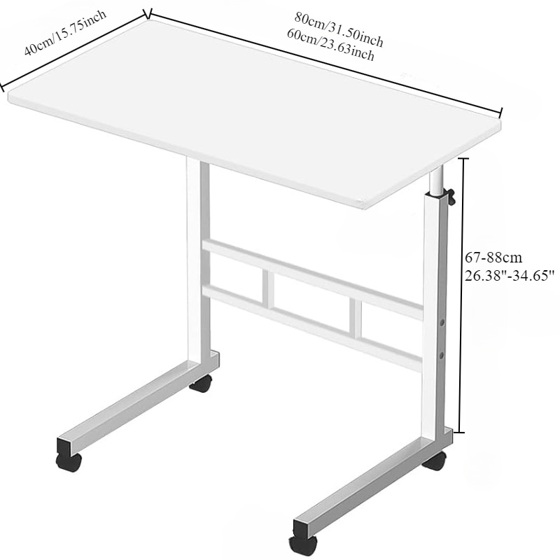 범용 바퀴가있는 침대 옆 책상 대형 테이블 조절 가능한 - Desk Setup Laptop 리뷰 및 가격