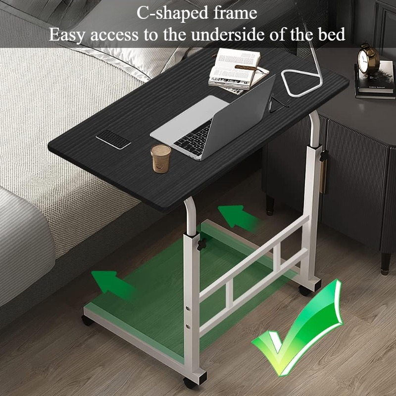 범용 바퀴가있는 침대 옆 책상 대형 테이블 조절 가능한 - Desk Setup Laptop 리뷰 및 가격