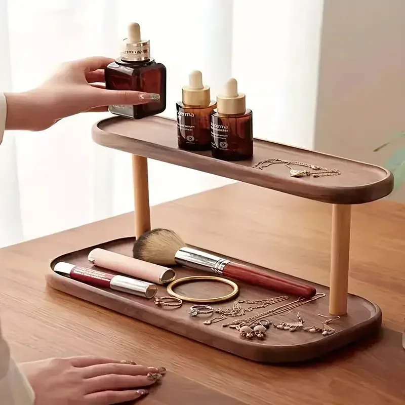 뜨거운 나무 스토리지 선반 2 계층 데스크탑 주최자 선 - Desk Setup Productivity 리뷰 및 가격