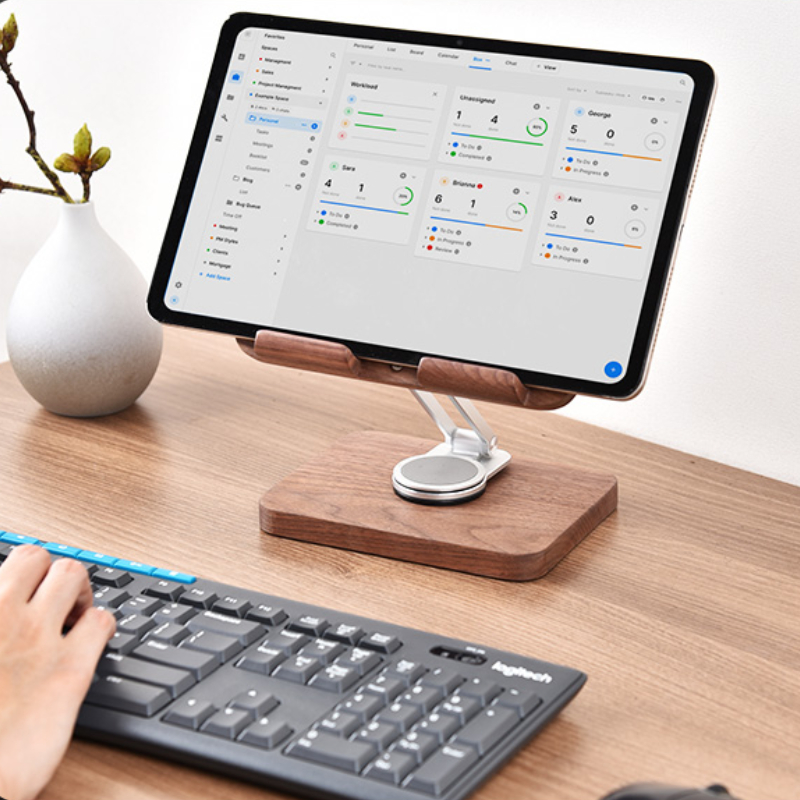 블랙 월넛 아이패드 스탠드(360도 회전) °   회전 - Desk Setup Tablet 리뷰 및 가격
