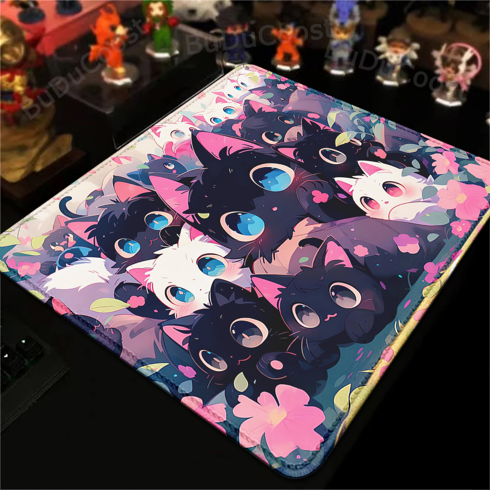 18x22cm 작은 깔개 검은 고양이 구름 빠른 배달  - Desk Setup Pink 리뷰 및 가격
