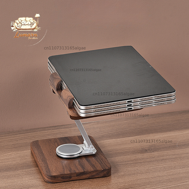 블랙 월넛 아이패드 스탠드 360도 회전 가능 °    - Desk Setup Tablet 리뷰 및 가격