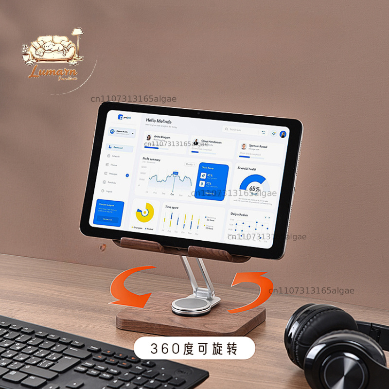 블랙 월넛 아이패드 스탠드 360도 회전 가능 °    - Desk Setup Tablet 리뷰 및 가격