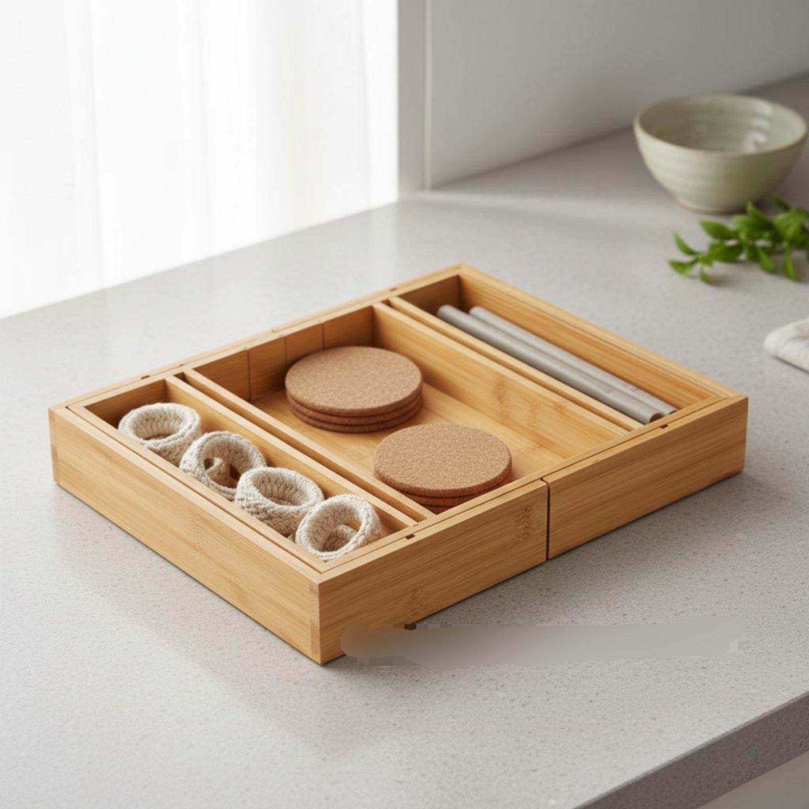 조절 가능한 대나무 식기류 서랍 정리함 주방 식기류 분 - Drawer Organizer Bamboo 리뷰 및 가격