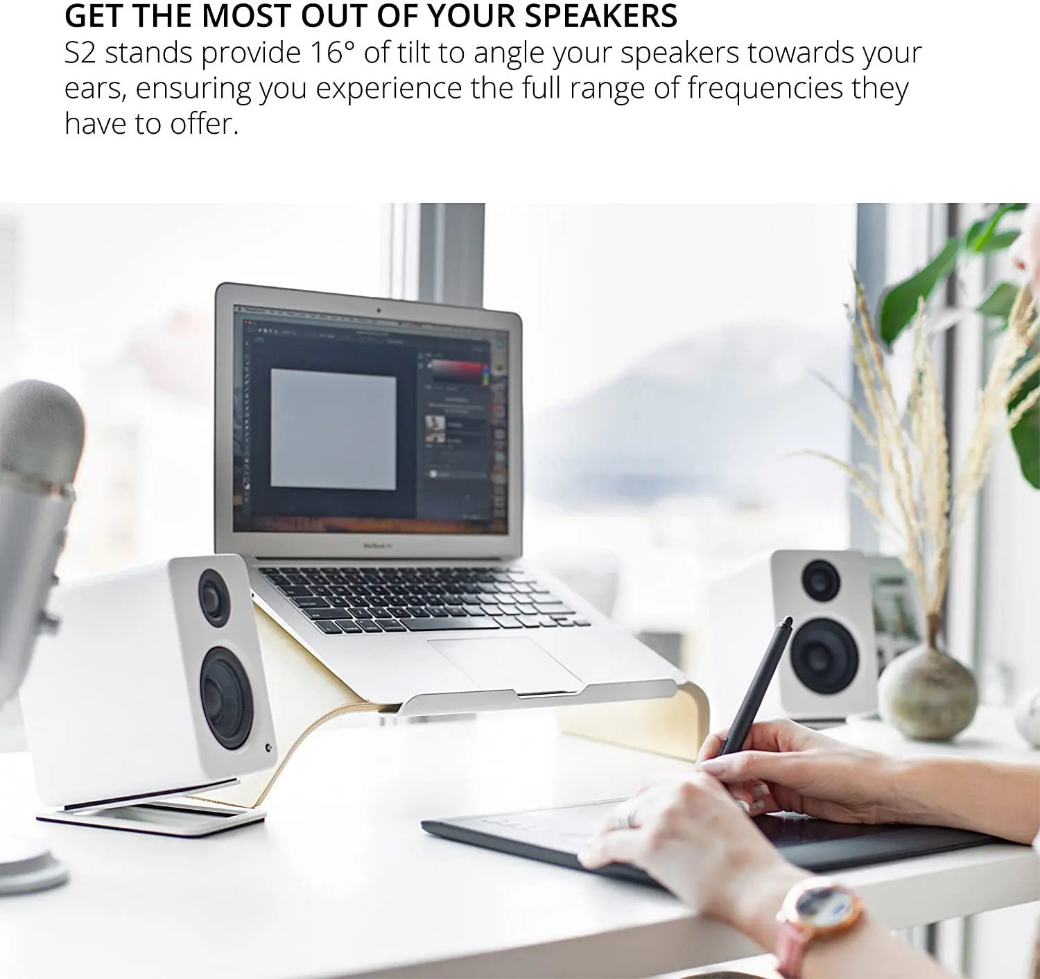 중형 책장 스피커용 데스크탑 스피커 스탠드, 에디파이어 - Desk Setup With Speakers 리뷰 및 가격