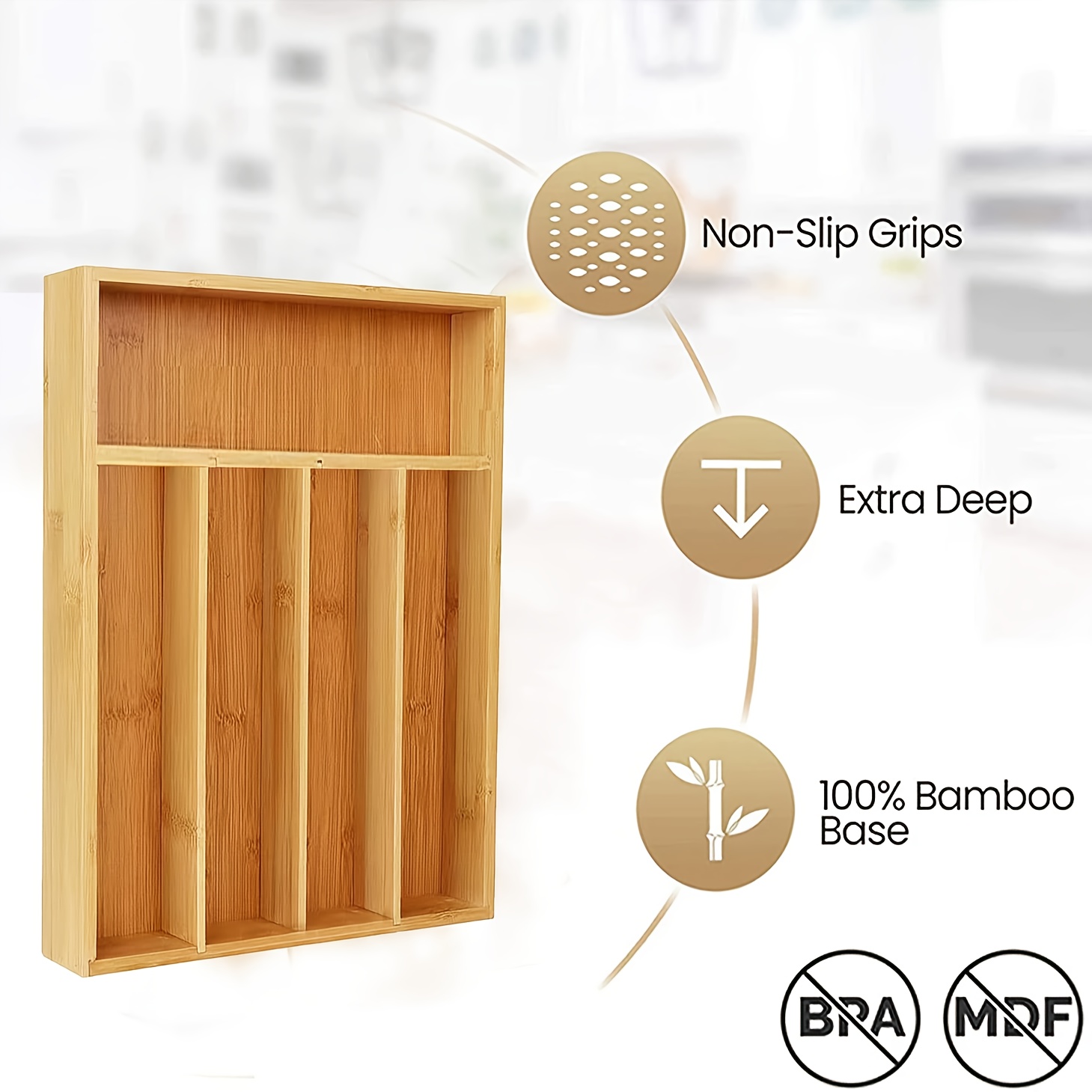 대나무 주방 서랍 정리함, 작은 서랍용 수저통, 칼류  - Drawer Organizer Bamboo 리뷰 및 가격