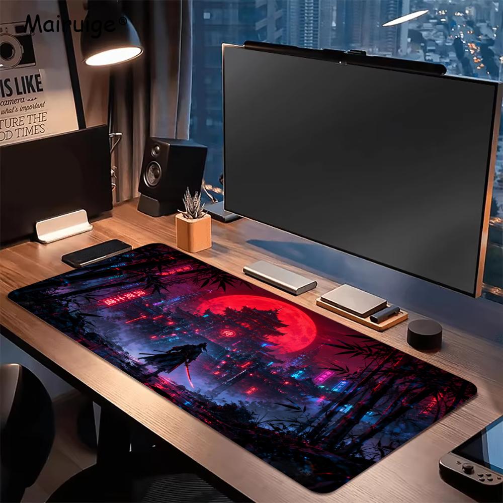 사무라이 레드 문 마우스 패드 PC 액세서리 데스크 매 - Desk Setup Red 리뷰 및 가격