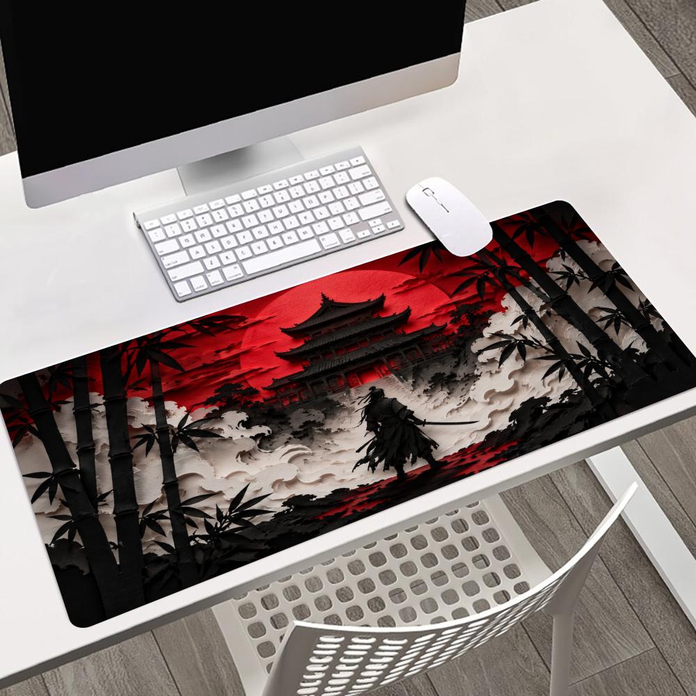 사무라이 레드 문 마우스 패드 PC 액세서리 데스크 매 - Desk Setup Red 리뷰 및 가격