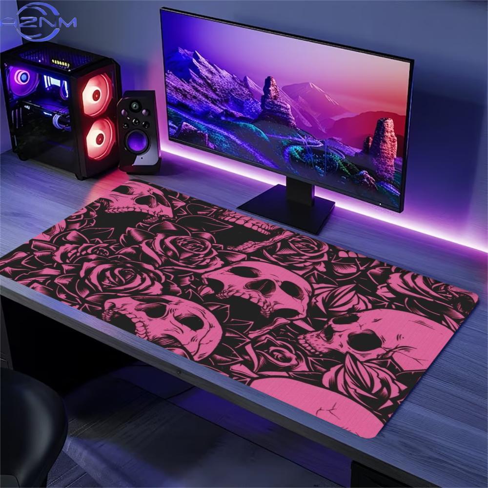 핑크 로즈 스컬 확장형 데스크 매트 미끄럼 방지 고무  - Desk Setup Pink 리뷰 및 가격