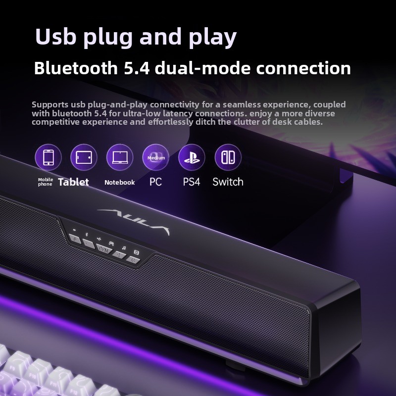 AULA GS6Pro e스포츠 스피커 블루투스 듀얼 모 - Desk Setup With Speakers 리뷰 및 가격