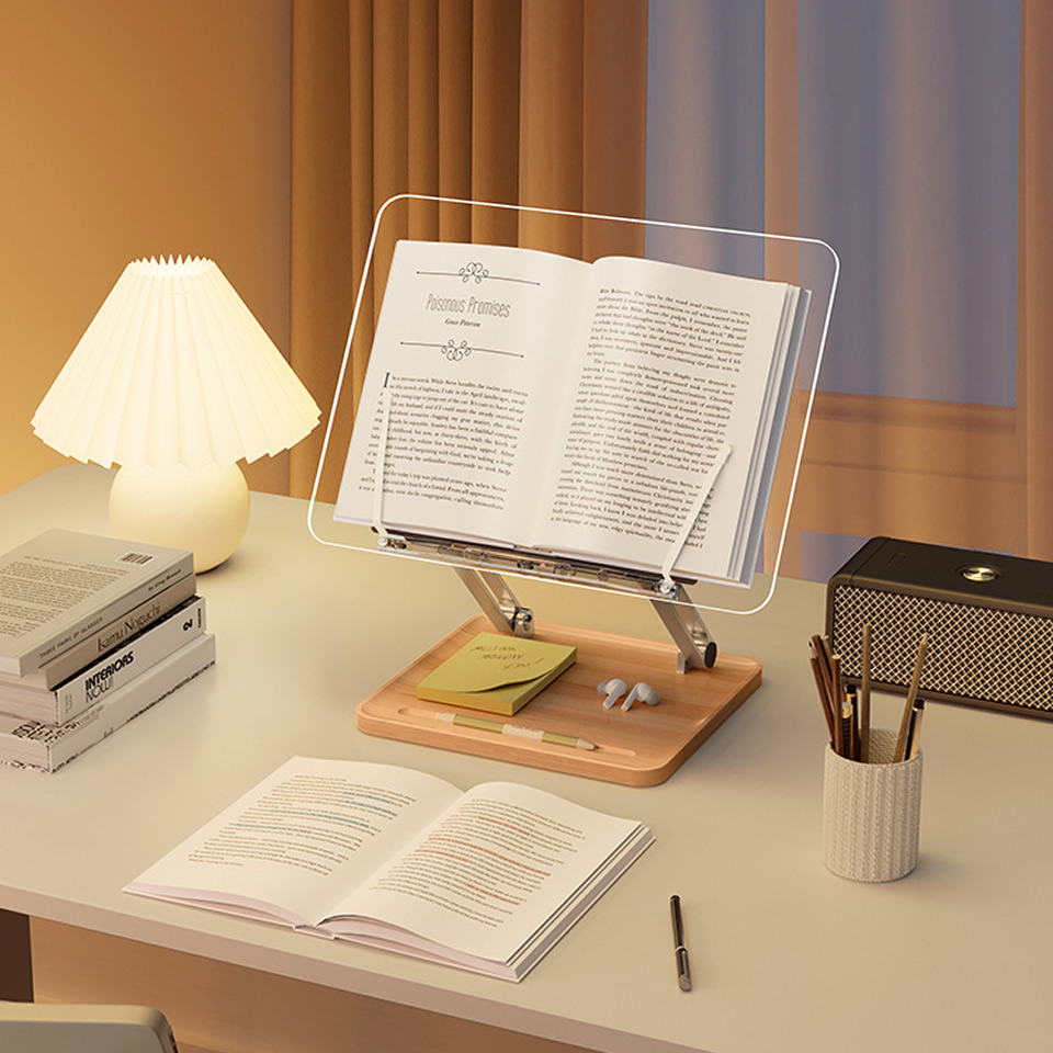 가벼운 투명 아크릴이 포함된 나무 독서대 다기능 리프팅 - Desk Setup Pink 리뷰 및 가격