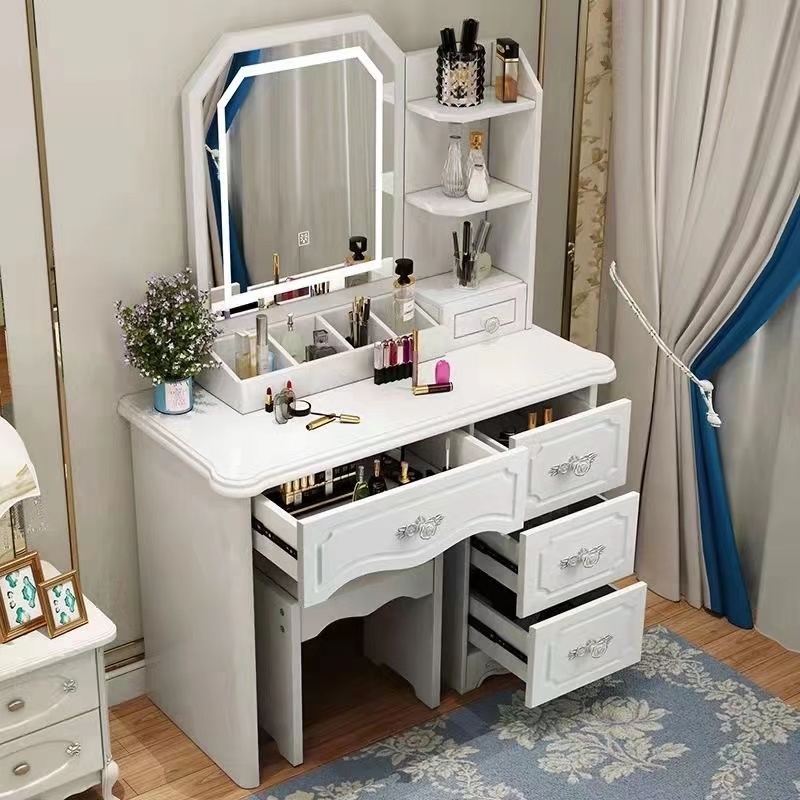 여자아이들을 위한 화이트와 핑크색 모던 원목 수납장 심 - Desk Setup Simple 리뷰 및 가격