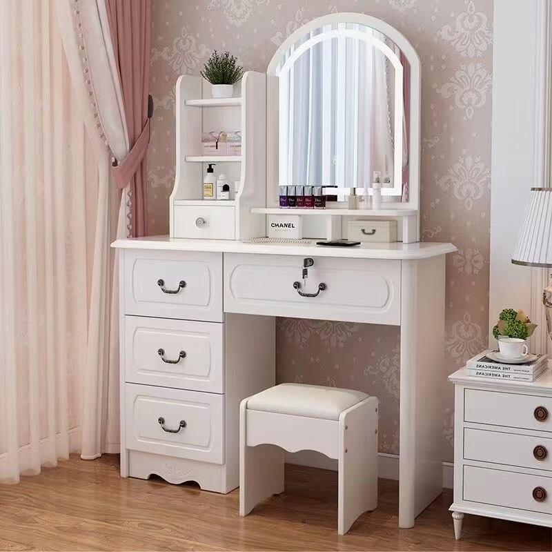 여자아이들을 위한 화이트와 핑크색 모던 원목 수납장 심 - Desk Setup Simple 리뷰 및 가격
