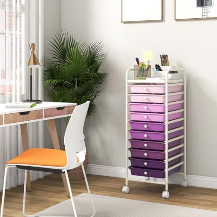 수납 카트, 10개의 서랍이 있는 이동식 유틸리티 카트 - Drawer Organizer Bamboo 리뷰 및 가격