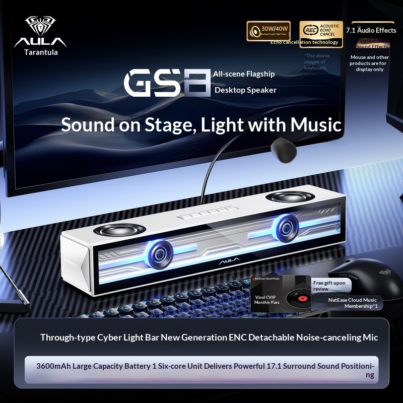 Aula Gs8 게이밍 스피커 데스크탑 컴퓨터 사운드바 - Desk Setup With Speakers 리뷰 및 가격