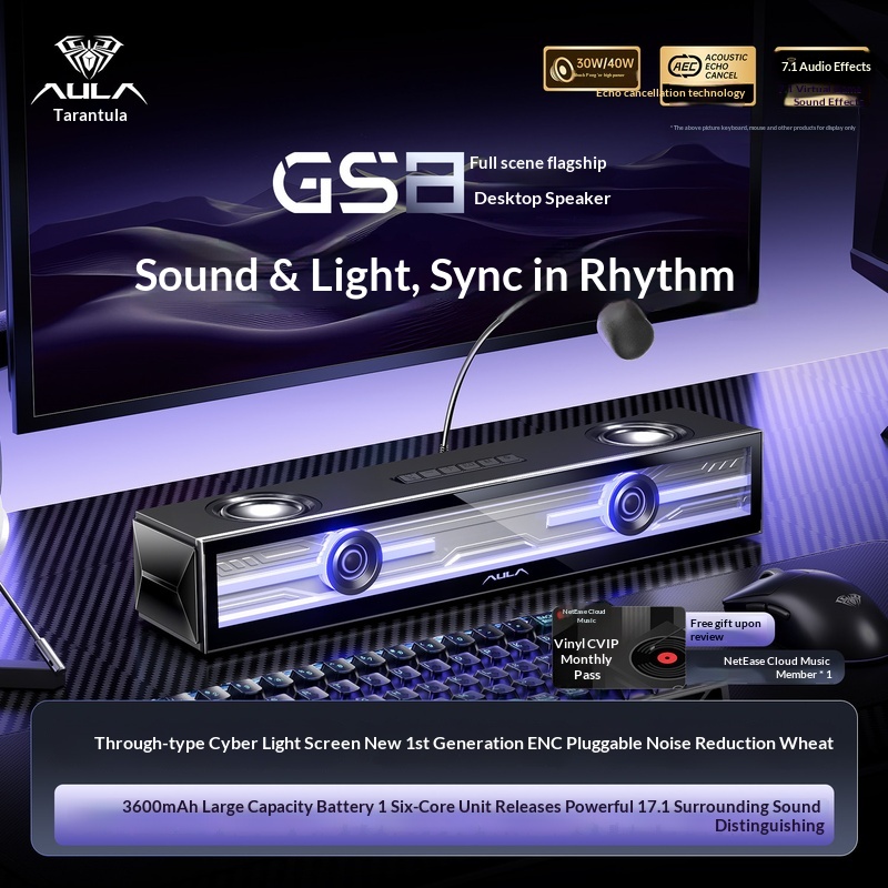 Aula Gs8 게이밍 스피커 데스크탑 컴퓨터 사운드바 - Desk Setup With Speakers 리뷰 및 가격