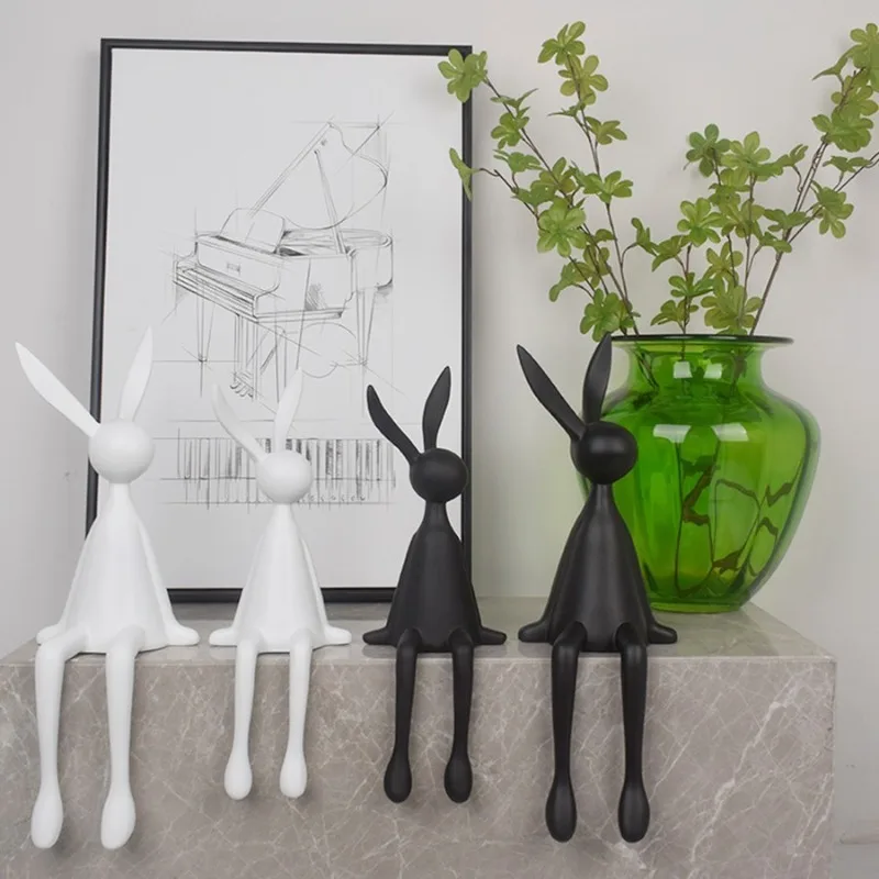 가벼운 럭셔리 하이 엔드 검은 토끼 앉아 장식 거실 입 - Desk Setup Background 리뷰 및 가격