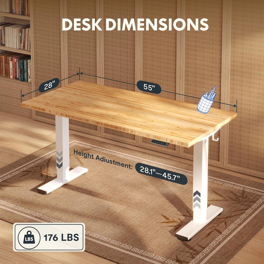 FLEXISPOT 55인치 x 28인치 솔리드 대나무  - Desk Setup Nature 리뷰 및 가격