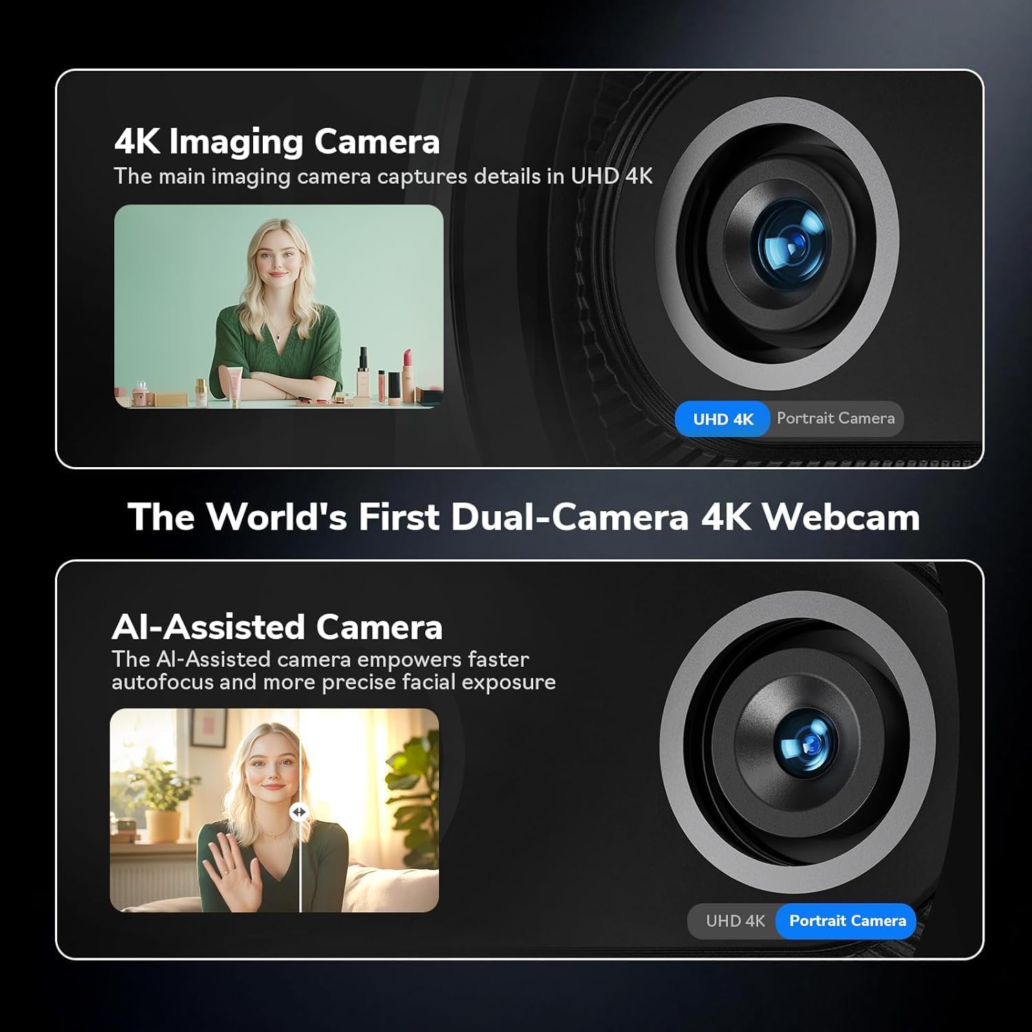 웹캠 4K EMEET 듀얼 카메라 AI 기반 4K 카메 - Desk Setup Ai 리뷰 및 가격