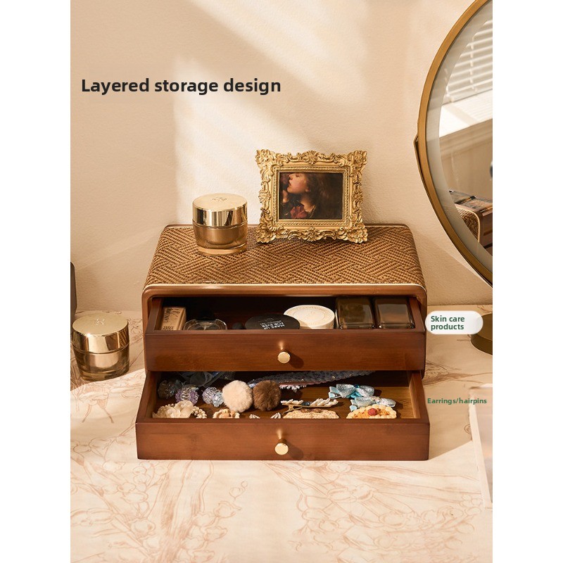 빈티지 서랍형 데스크탑 정리함, 화장대용 다층 보석 보 - Drawer Organizer Bamboo 리뷰 및 가격